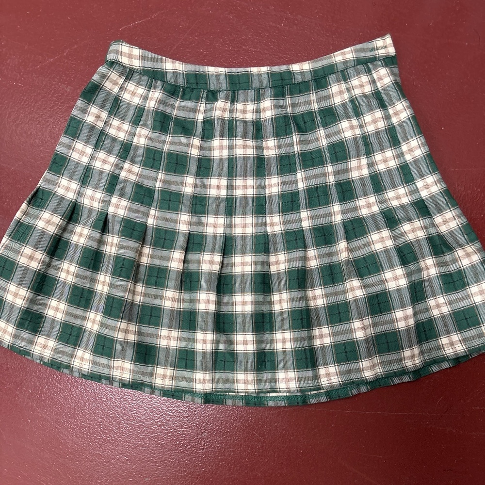 Green Plaid Skirt